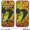 iPhone 4S Decal Style Vinyl Skin - Tie Dye Kokopelli