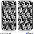 iPhone 4S Decal Style Vinyl Skin - Skull Checker