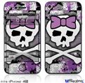 iPhone 4S Decal Style Vinyl Skin - Princess Skull Purple