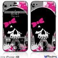 iPhone 4S Decal Style Vinyl Skin - Scene Kid Girl Skull