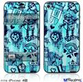 iPhone 4S Decal Style Vinyl Skin - Scene Kid Sketches Blue