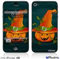 iPhone 4S Decal Style Vinyl Skin - Halloween Mean Jack O Lantern Pumpkin