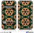 iPhone 4S Decal Style Vinyl Skin - Floral Pattern Orange