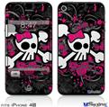 iPhone 4S Decal Style Vinyl Skin - Girly Skull Bones