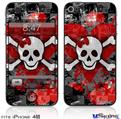 iPhone 4S Decal Style Vinyl Skin - Emo Skull Bones