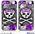 iPhone 4S Decal Style Vinyl Skin - Purple Princess Skull