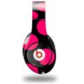 WraptorSkinz Skin Decal Wrap compatible with Beats Studio (Original) Headphones Kearas Polka Dots Pink On Black Skin Only (HEADPHONES NOT INCLUDED)