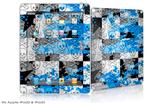 iPad Skin - Checker Skull Splatter Blue (fits iPad2 and iPad3)