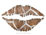 Giraffe 02 - Kissing Lips Fabric Wall Skin Decal measures 24x15 inches