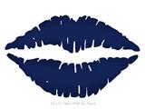 Solids Collection Navy Blue - Kissing Lips Fabric Wall Skin Decal measures 24x15 inches