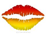 Smooth Fades Yellow Red - Kissing Lips Fabric Wall Skin Decal measures 24x15 inches