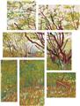 Vincent Van Gogh Cherry Tree - 7 Piece Fabric Peel and Stick Wall Skin Art (50x38 inches)