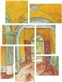 Vincent Van Gogh Entrance To The Hospital - 7 Piece Fabric Peel and Stick Wall Skin Art (50x38 inches)