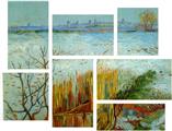 Vincent Van Gogh Arles - 7 Piece Fabric Peel and Stick Wall Skin Art (50x38 inches)