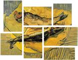 Vincent Van Gogh Bloaters - 7 Piece Fabric Peel and Stick Wall Skin Art (50x38 inches)