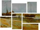 Vincent Van Gogh Calm Weather - 7 Piece Fabric Peel and Stick Wall Skin Art (50x38 inches)