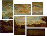 Vincent Van Gogh Dunes - 7 Piece Fabric Peel and Stick Wall Skin Art (50x38 inches)