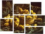 Vincent Van Gogh Earthen Bowls - 7 Piece Fabric Peel and Stick Wall Skin Art (50x38 inches)