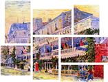 Vincent Van Gogh The Restaurant De La Siren In Asnires - 7 Piece Fabric Peel and Stick Wall Skin Art (50x38 inches)