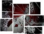 Ultra Fractal - 7 Piece Fabric Peel and Stick Wall Skin Art (50x38 inches)