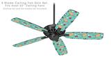 Beach Party Umbrellas Seafoam Green - Ceiling Fan Skin Kit fits most 52 inch fans (FAN and BLADES SOLD SEPARATELY)