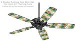 Beach Flowers 02 White - Ceiling Fan Skin Kit fits most 52 inch fans (FAN and BLADES SOLD SEPARATELY)