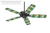 Beach Flowers 02 Seafoam Green - Ceiling Fan Skin Kit fits most 52 inch fans (FAN and BLADES SOLD SEPARATELY)