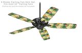 Beach Flowers 02 Yellow Sunshine - Ceiling Fan Skin Kit fits most 52 inch fans (FAN and BLADES SOLD SEPARATELY)