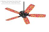 Beach Flowers Coral - Ceiling Fan Skin Kit fits most 52 inch fans (FAN and BLADES SOLD SEPARATELY)