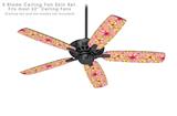 Beach Flowers Pink - Ceiling Fan Skin Kit fits most 52 inch fans (FAN and BLADES SOLD SEPARATELY)