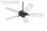 Pastel Hearts on White - Ceiling Fan Skin Kit fits most 52 inch fans (FAN and BLADES SOLD SEPARATELY)