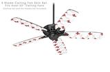 Pastel Butterflies Red on White - Ceiling Fan Skin Kit fits most 52 inch fans (FAN and BLADES SOLD SEPARATELY)