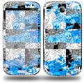 Checker Skull Splatter Blue - Decal Style Skin (fits Samsung Galaxy S III S3)