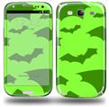 Deathrock Bats Green - Decal Style Skin (fits Samsung Galaxy S III S3)