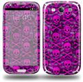 Pink Skull Bones - Decal Style Skin (fits Samsung Galaxy S III S3)