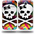 Rainbow Plaid Skull - Decal Style Skin (fits Samsung Galaxy S IV S4)