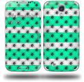 Kearas Daisies Stripe Sea Foam - Decal Style Skin (fits Samsung Galaxy S IV S4)