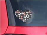 Locknodes 04 Pink - I Heart Love Car Window Decal 6.5 x 5.5 inches