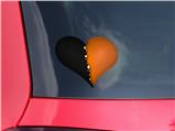 Ripped Colors Black Orange - I Heart Love Car Window Decal 6.5 x 5.5 inches