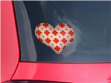 Boxed Red - I Heart Love Car Window Decal 6.5 x 5.5 inches