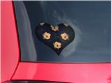 Poppy Orange Navy - I Heart Love Car Window Decal 6.5 x 5.5 inches