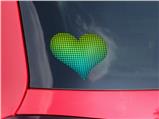 Faded Dots Neon Teal Green - I Heart Love Car Window Decal 6.5 x 5.5 inches